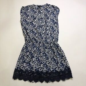 Aqua Blue and White Patterned Mini Dress